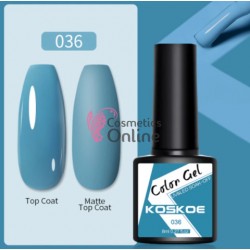 Oja semipermanenta KOSKOE color UV / LED Pure Color 8ml Cod 036 Aegean Blue